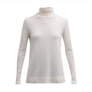 Neiman Marcus Cashmere Turtleneck Sweater Womens Medium Cream Long Sleeve Ivory